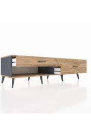 Kronos TV Ünitesi 2 Çekmeceli  176x59x51 Antrasit-Çam/Çam