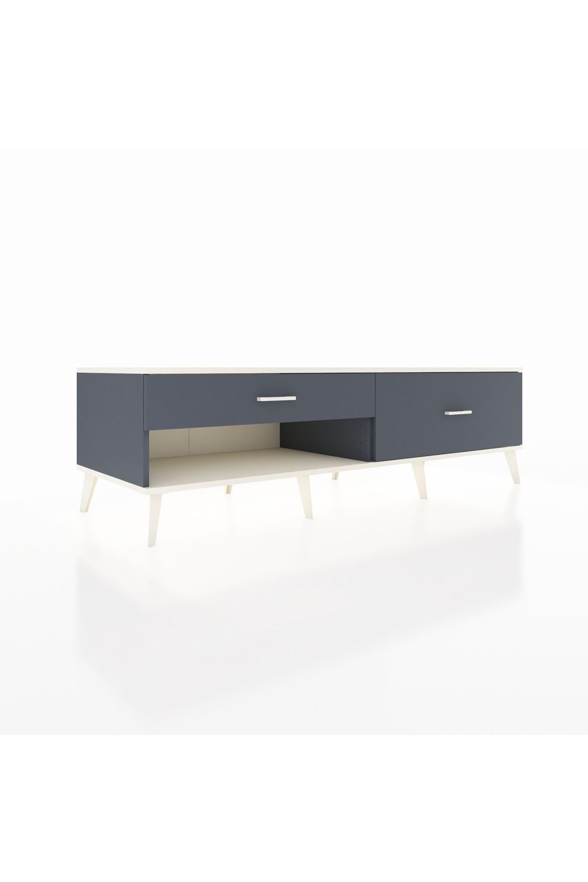 Kronos TV Ünitesi 2 Çekmeceli  176x59x51 Antrasit-Aytaşı/Antrasit