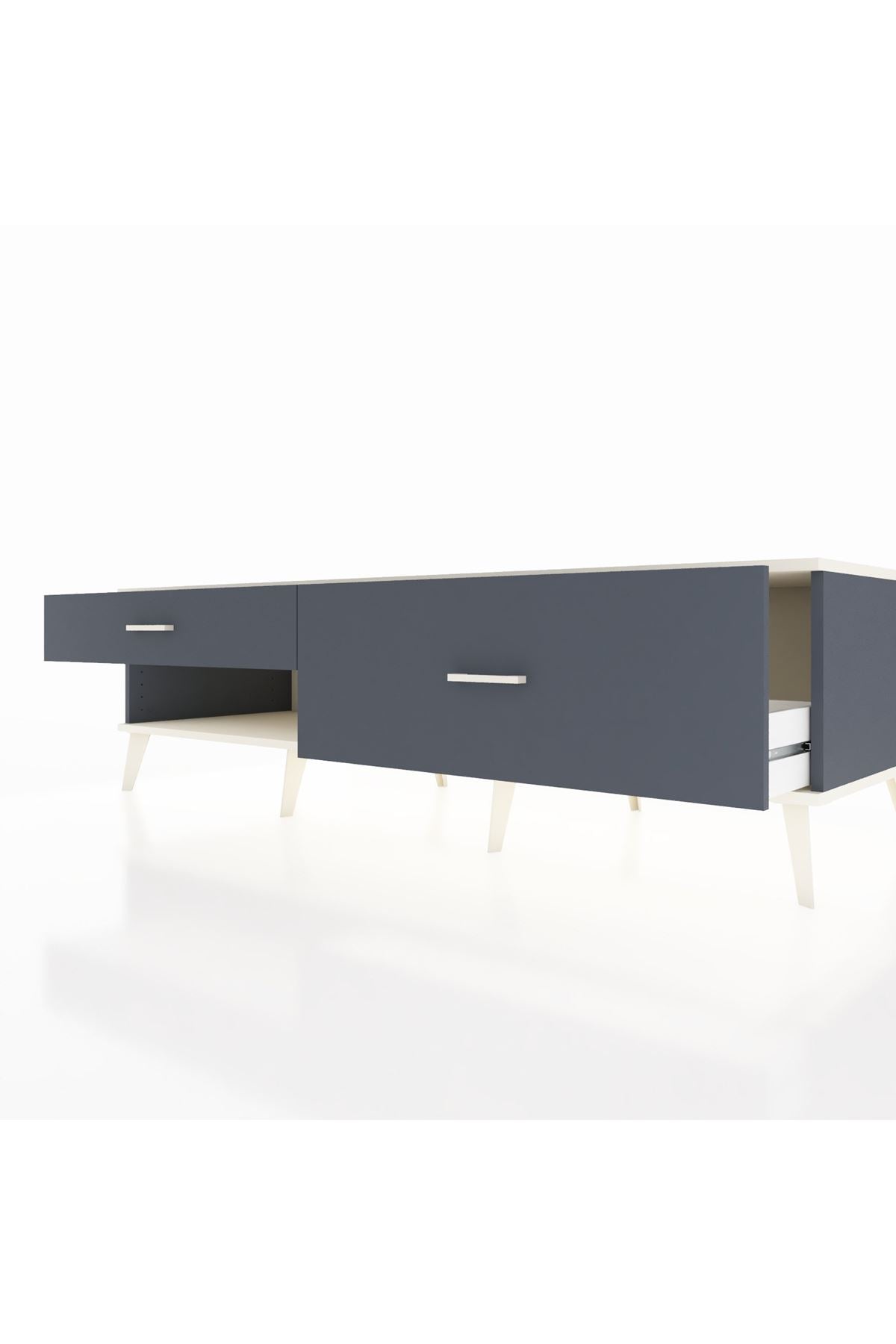 Kronos TV Ünitesi 2 Çekmeceli  176x59x51 Antrasit-Aytaşı/Antrasit