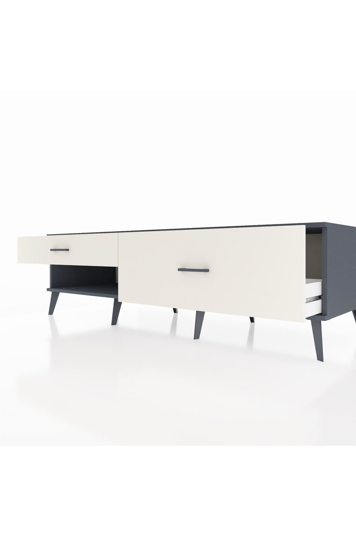 Kronos TV Ünitesi 2 Çekmeceli  176x59x51 Antrasit-Antrasit/Aytaşı