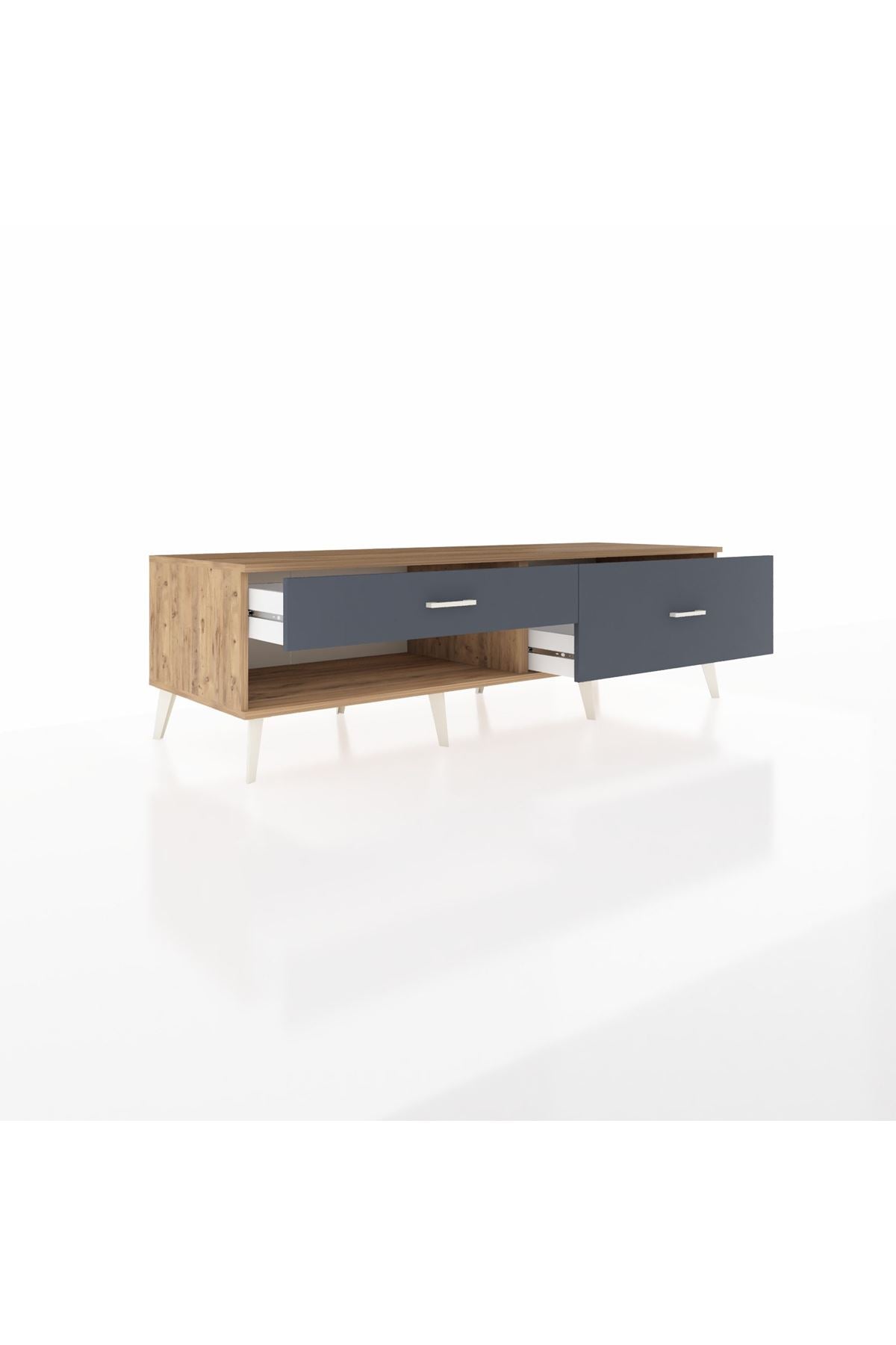 Kronos TV Ünitesi 2 Çekmeceli  176x59x51 Çam-Çam/Antrasit