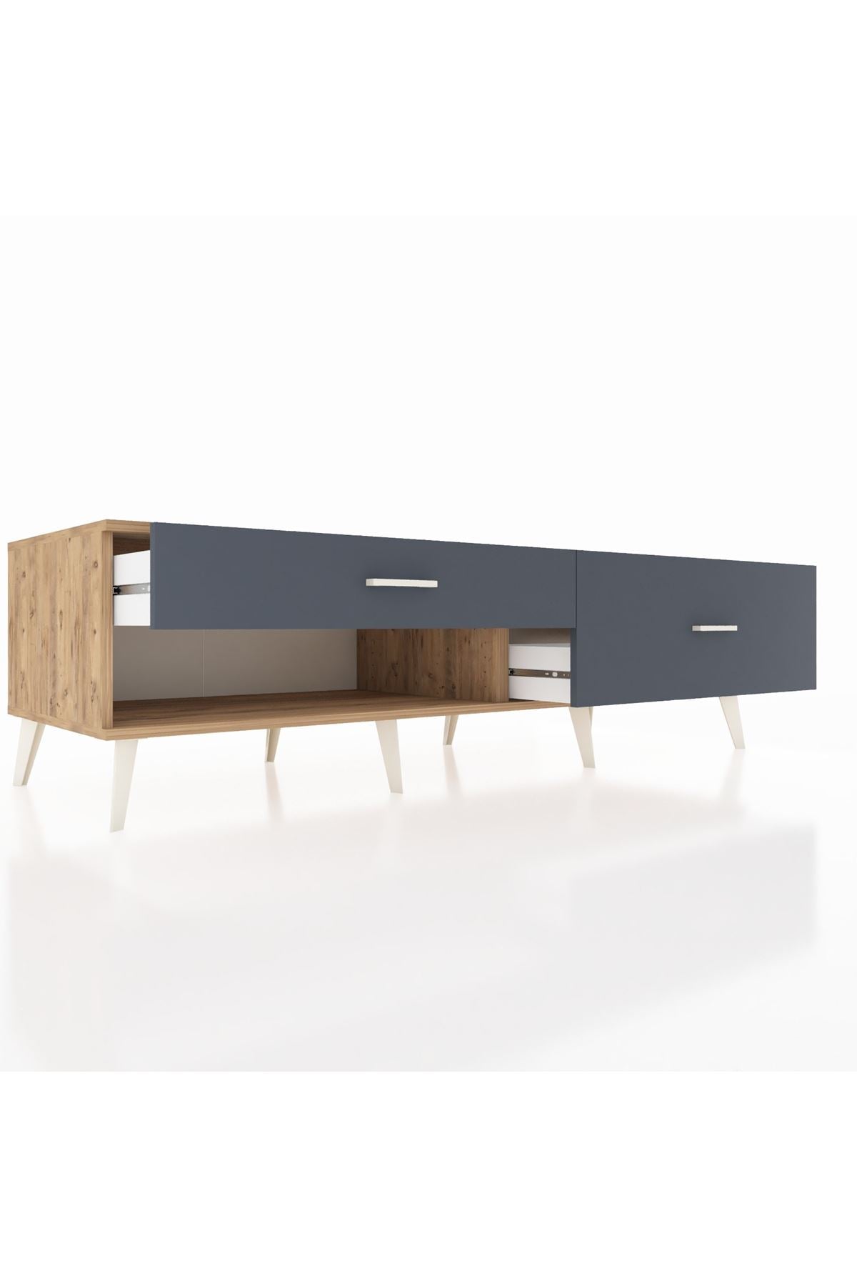 Kronos TV Ünitesi 2 Çekmeceli  176x59x51 Çam-Çam/Antrasit