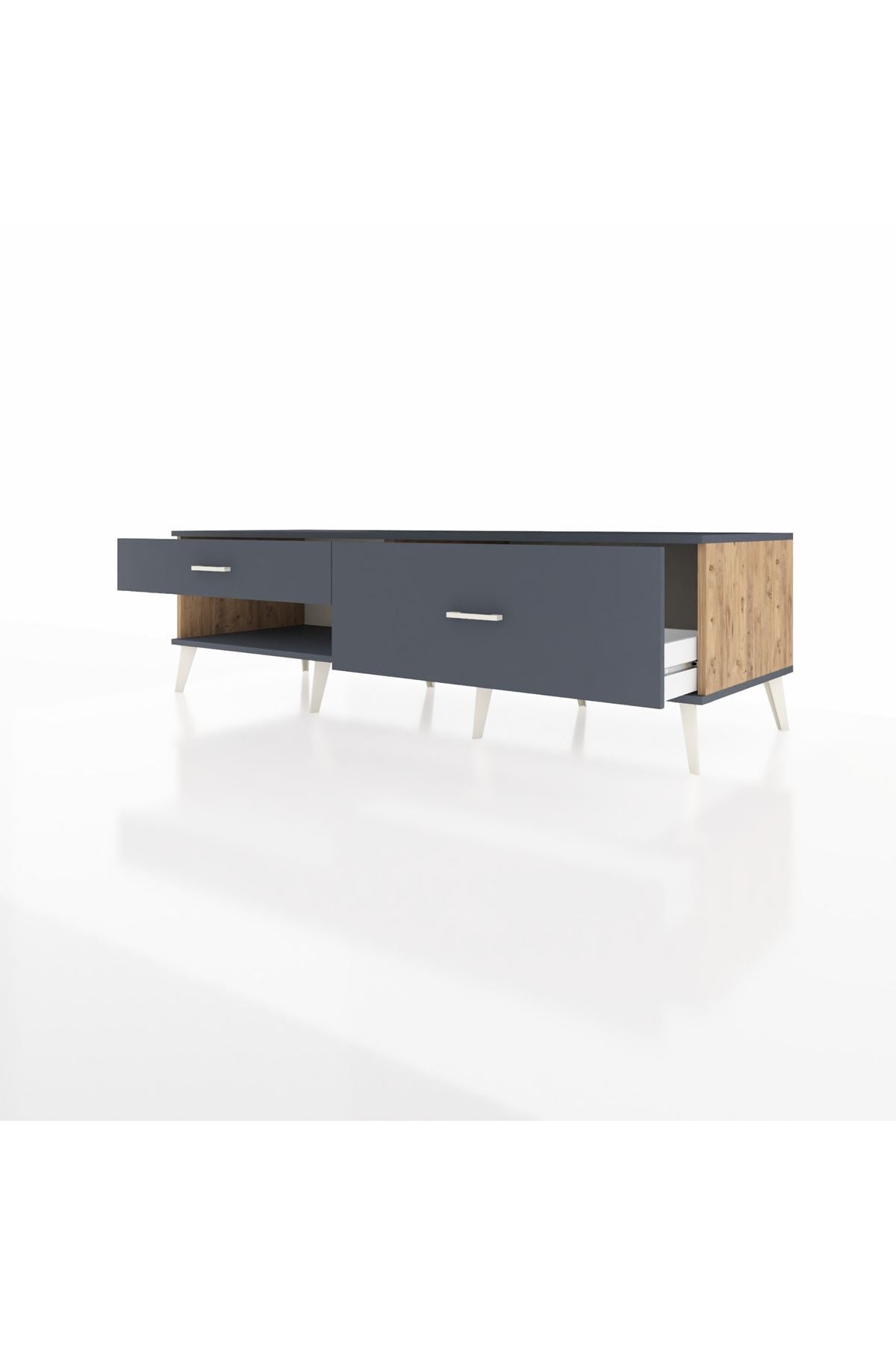 Kronos TV Ünitesi 2 Çekmeceli  176x59x51 Çam-Antrasit/Antrasit