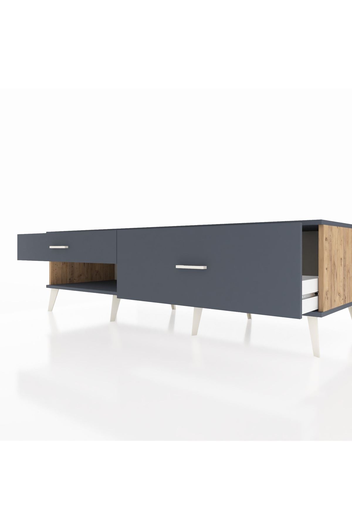 Kronos TV Ünitesi 2 Çekmeceli  176x59x51 Çam-Antrasit/Antrasit