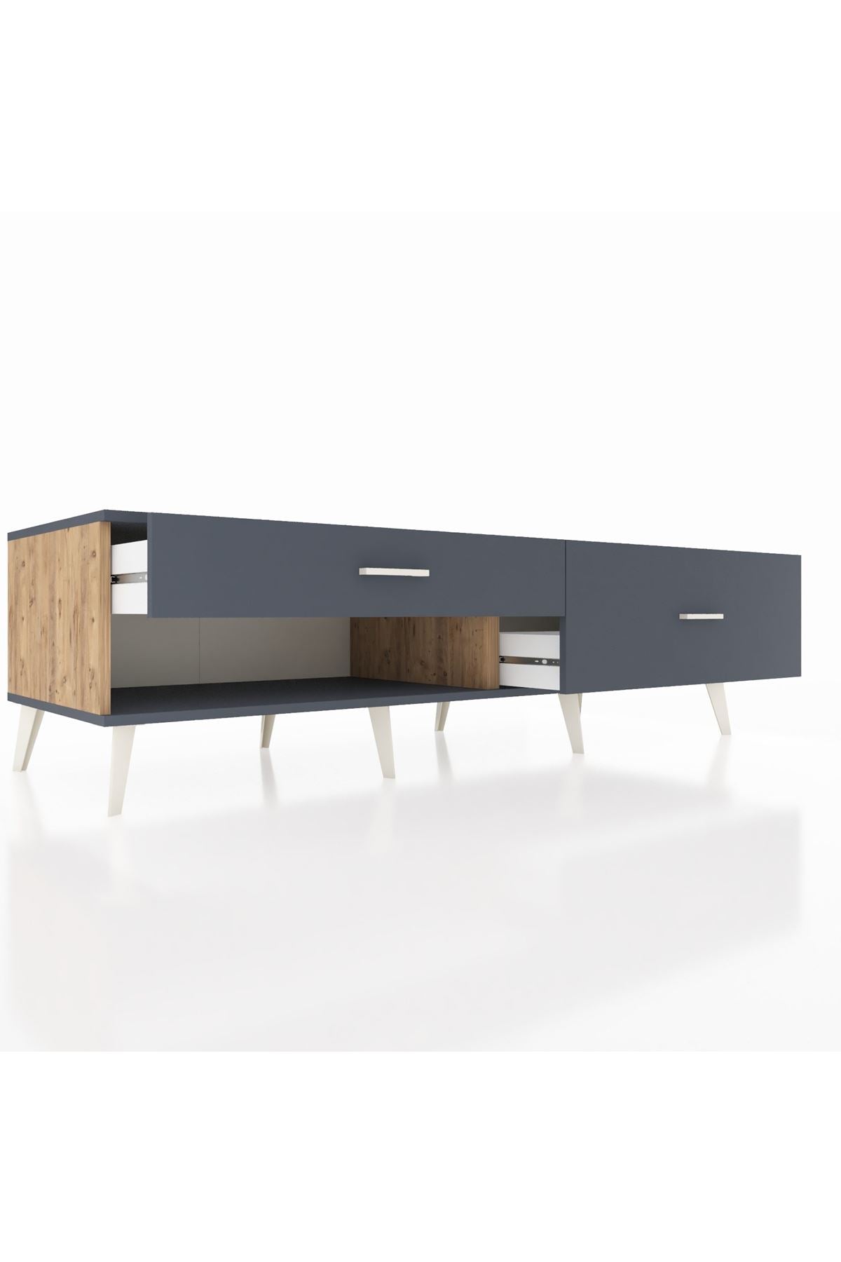 Kronos TV Ünitesi 2 Çekmeceli  176x59x51 Çam-Antrasit/Antrasit