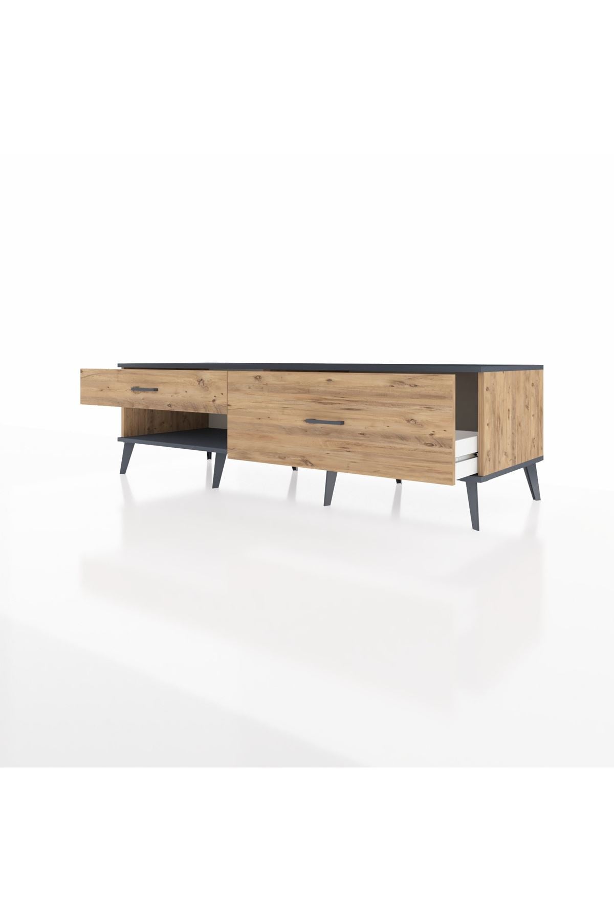 Kronos TV Ünitesi 2 Çekmeceli  176x59x51 Çam-Antrasit/Çam