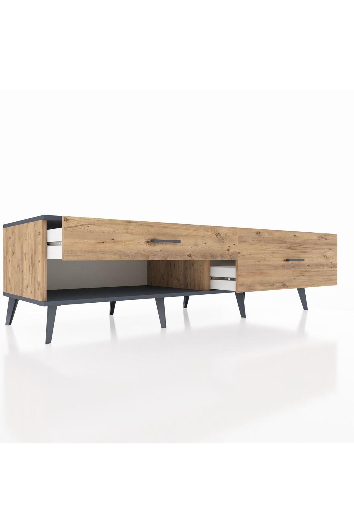 Kronos TV Ünitesi 2 Çekmeceli  176x59x51 Çam-Antrasit/Çam