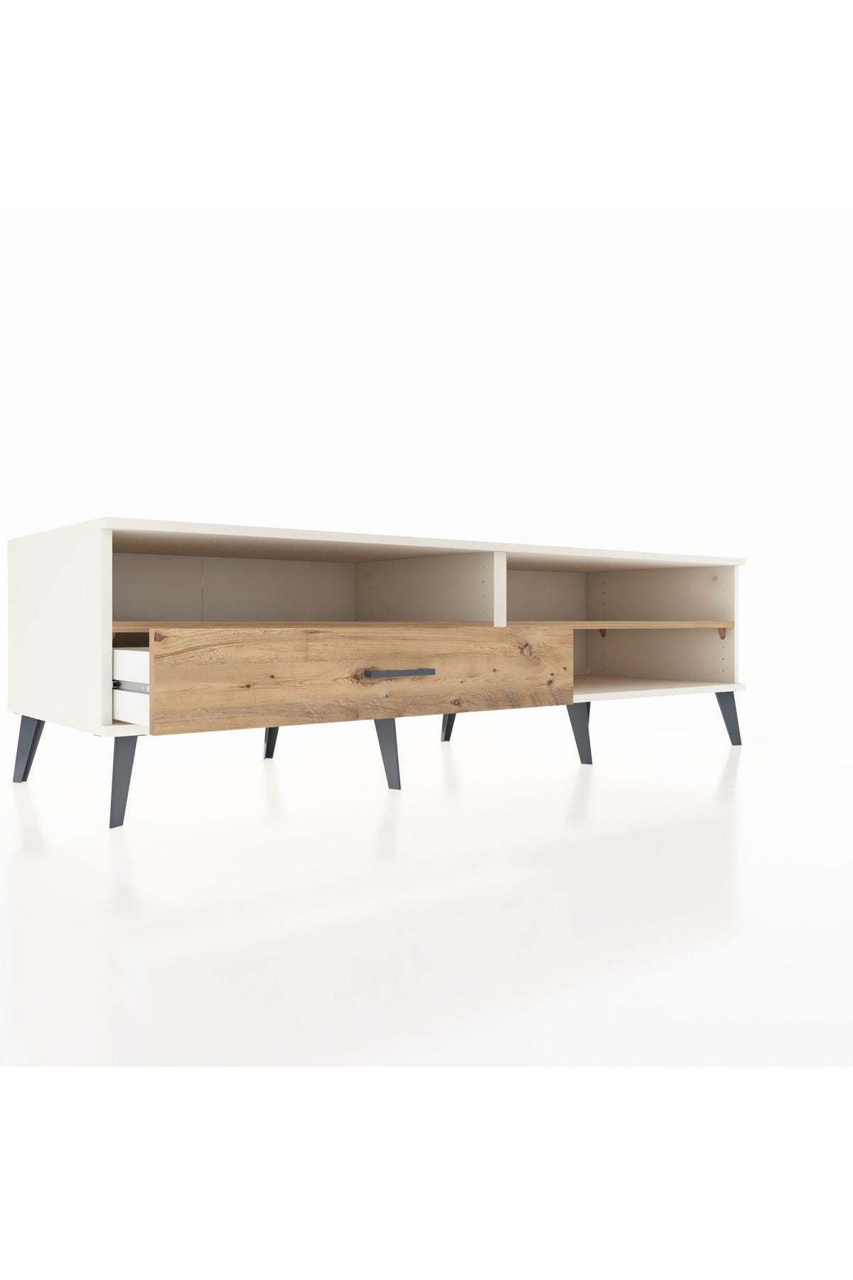 Kronos TV Ünitesi 2 Raflı Tek Çekmeceli  176x59x51 Aytaşı-Çam/Çam