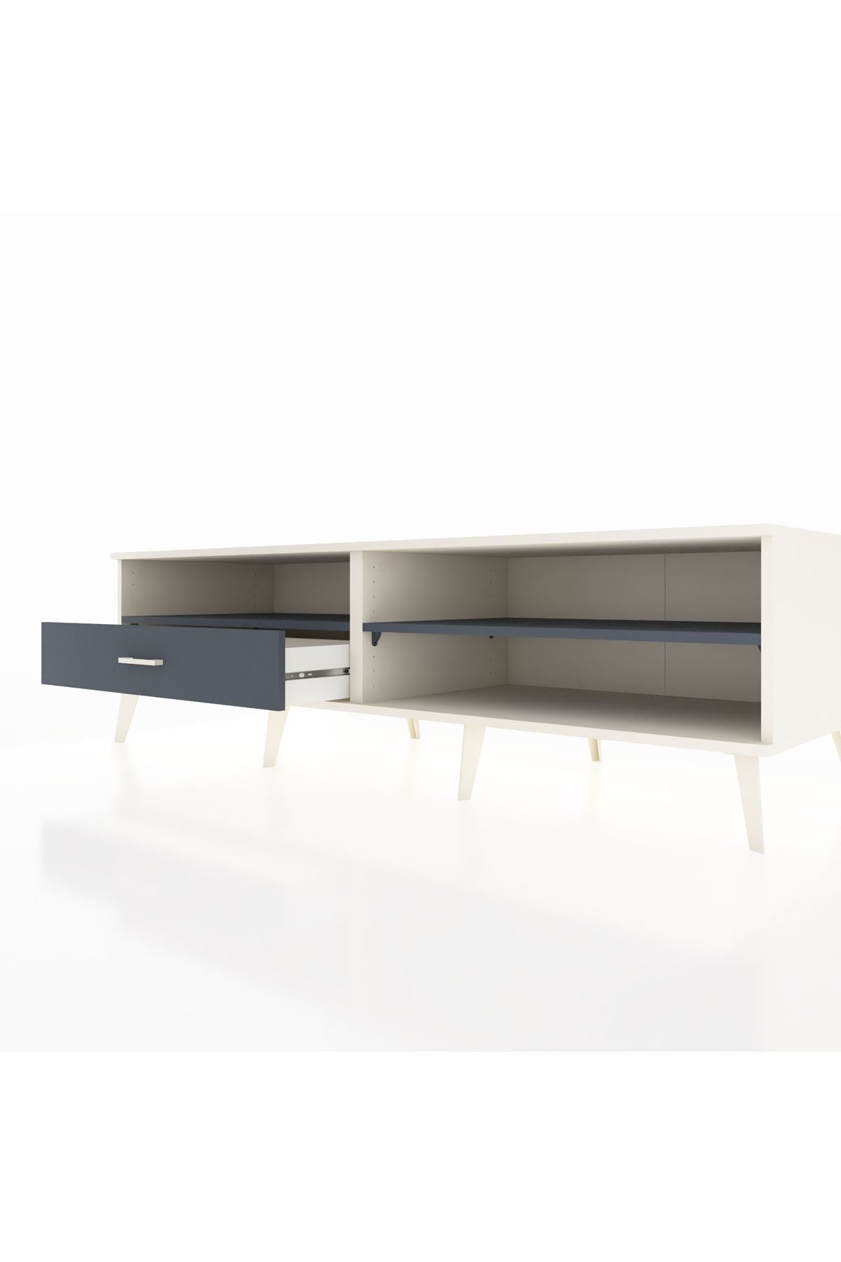 Kronos TV Ünitesi 2 Raflı Tek Çekmeceli  176x59x51 Aytaşı-Antrasit/Antrasit