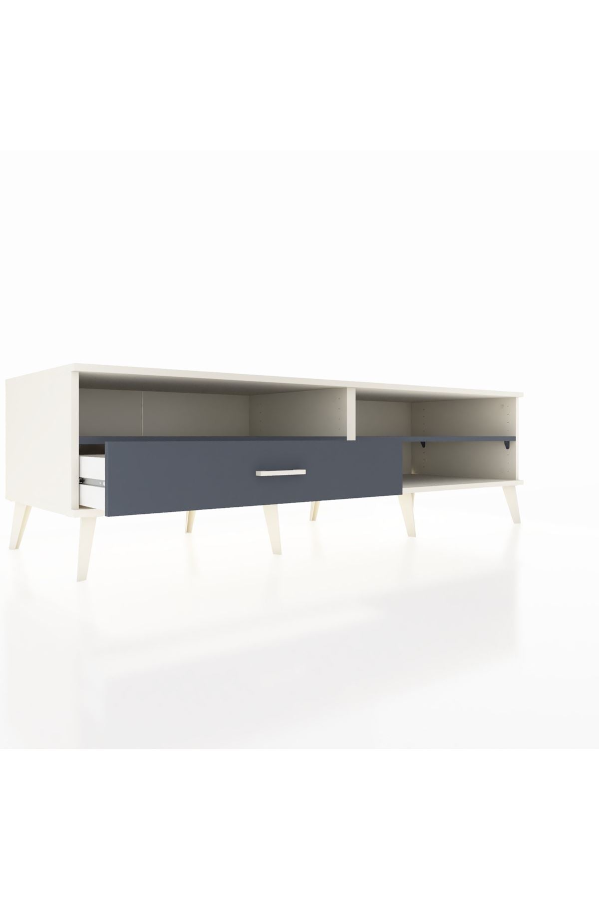 Kronos TV Ünitesi 2 Raflı Tek Çekmeceli  176x59x51 Aytaşı-Antrasit/Antrasit