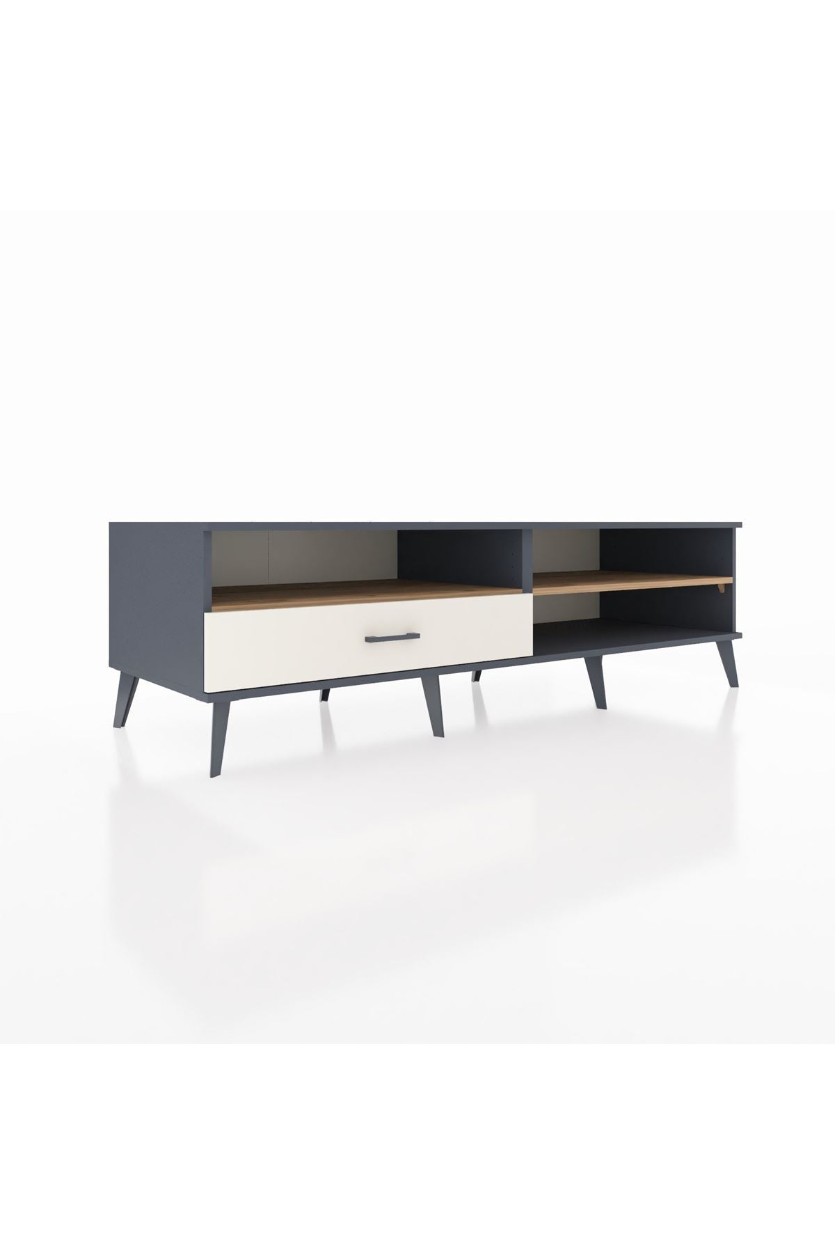 Kronos TV Ünitesi 2 Raflı Tek Çekmeceli  176x59x51 Antrasit-Çam/Aytaşı