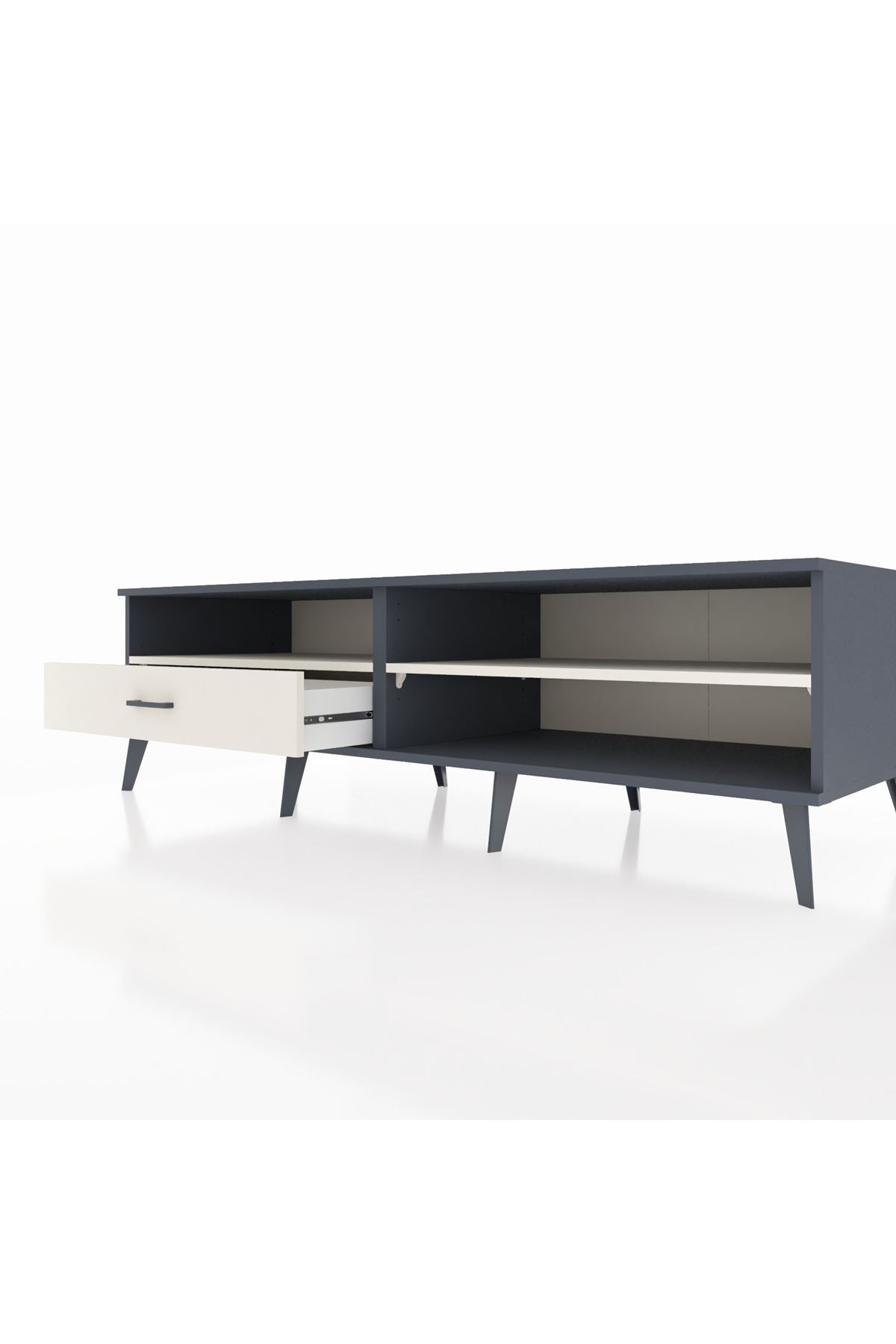 Kronos TV Ünitesi 2 Raflı Tek Çekmeceli  176x59x51 Antrasit-Aytaşı/Aytaşı