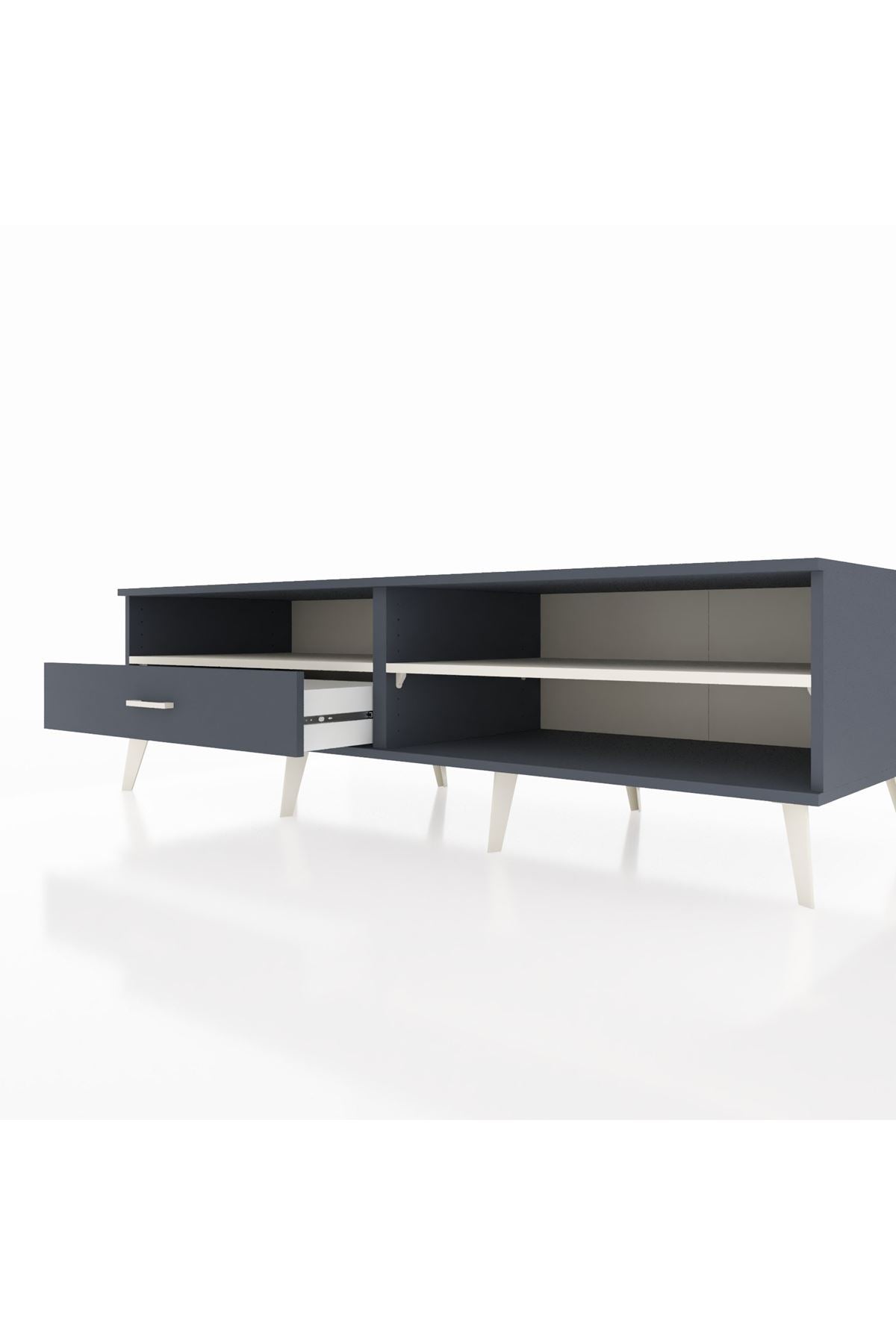 Kronos TV Ünitesi 2 Raflı Tek Çekmeceli  176x59x51 Antrasit-Aytaşı/Antrasit