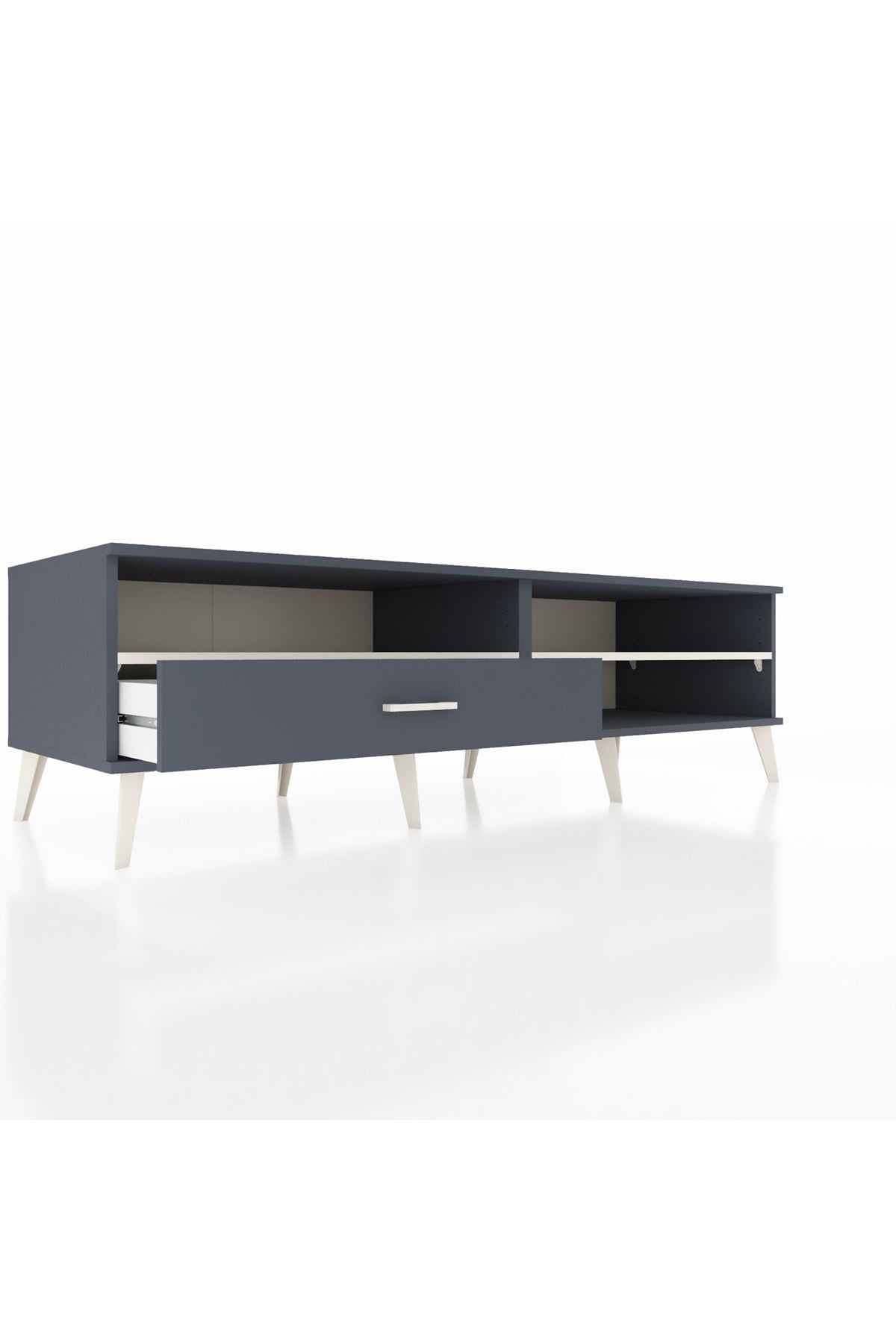 Kronos TV Ünitesi 2 Raflı Tek Çekmeceli  176x59x51 Antrasit-Aytaşı/Antrasit