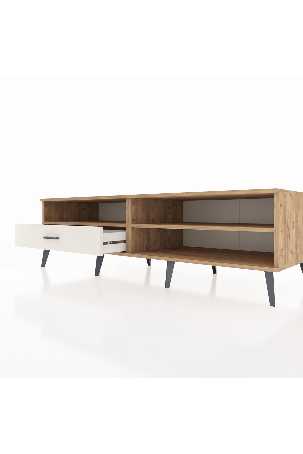 Kronos TV Ünitesi 2 Raflı Tek Çekmeceli  176x59x51 Çam-Çam/Aytaşı