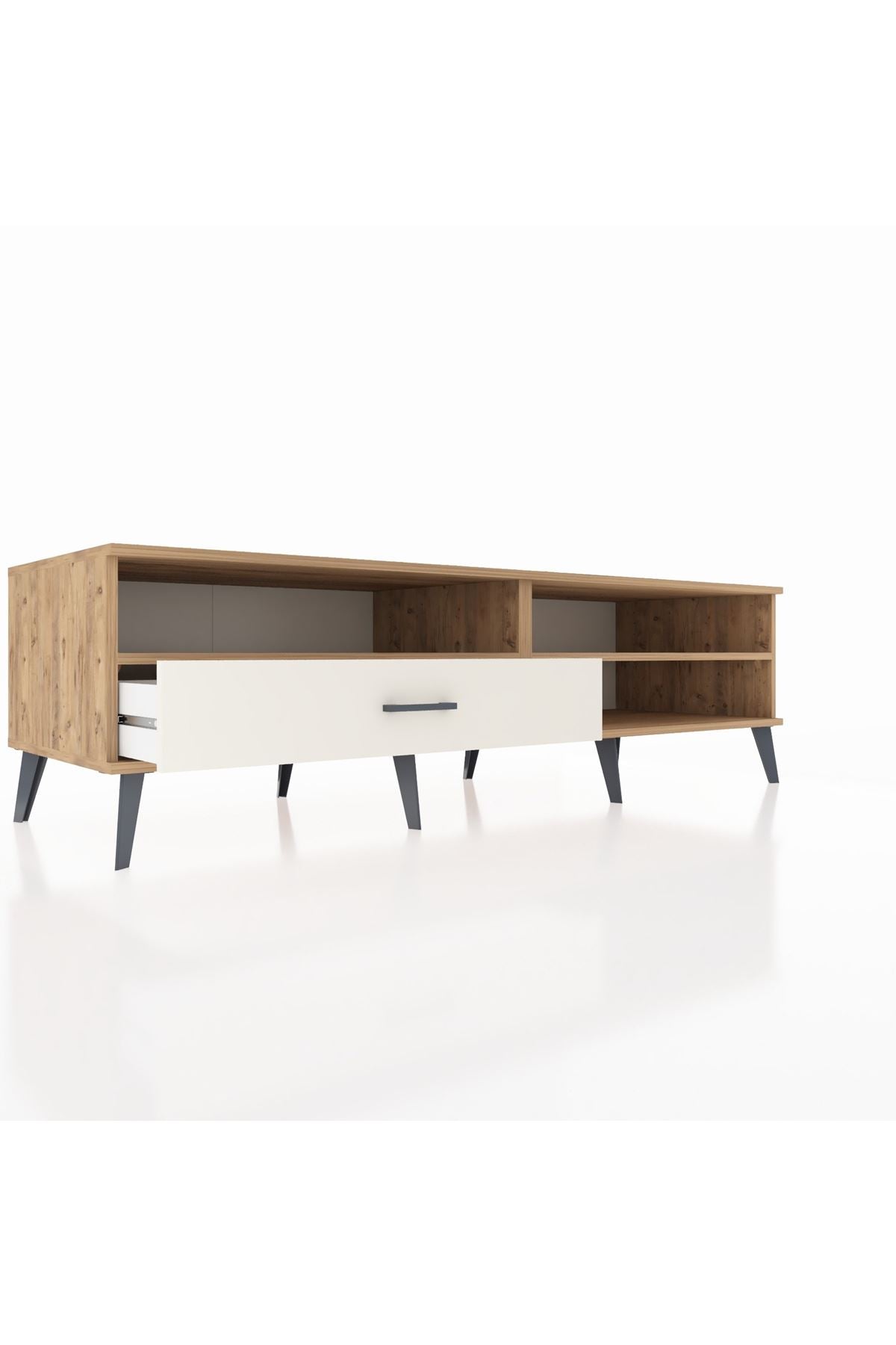 Kronos TV Ünitesi 2 Raflı Tek Çekmeceli  176x59x51 Çam-Çam/Aytaşı