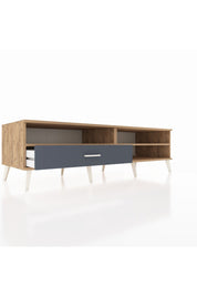 Kronos TV Ünitesi 2 Raflı Tek Çekmeceli  176x59x51 Çam-Çam/Antrasit