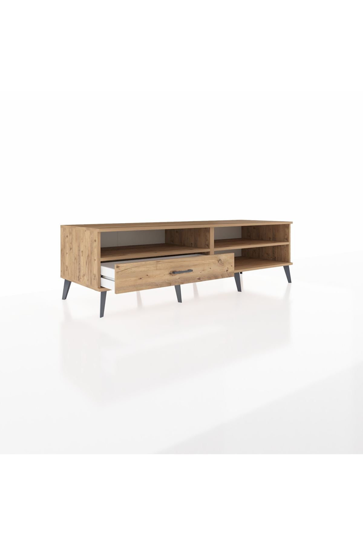 Kronos TV Ünitesi 2 Raflı Tek Çekmeceli  176x59x51 Çam-Çam/Çam