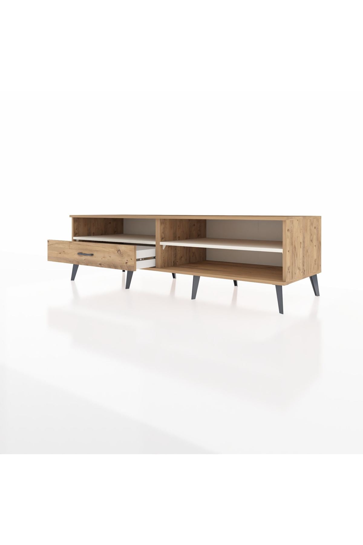 Kronos TV Ünitesi 2 Raflı Tek Çekmeceli  176x59x51 Çam-Aytaşı/Çam