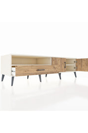 Kronos TV Ünitesi 2 Raflı Tek Çekmeceli 2 Kapaklı 176x59x51 Aytaşı-Çam/Çam