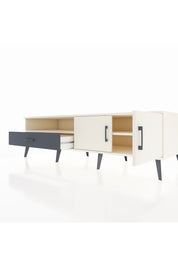 Kronos TV Ünitesi 2 Raflı Tek Çekmeceli 2 Kapaklı 176x59x51 Aytaşı-Aytaşı/Antrasit