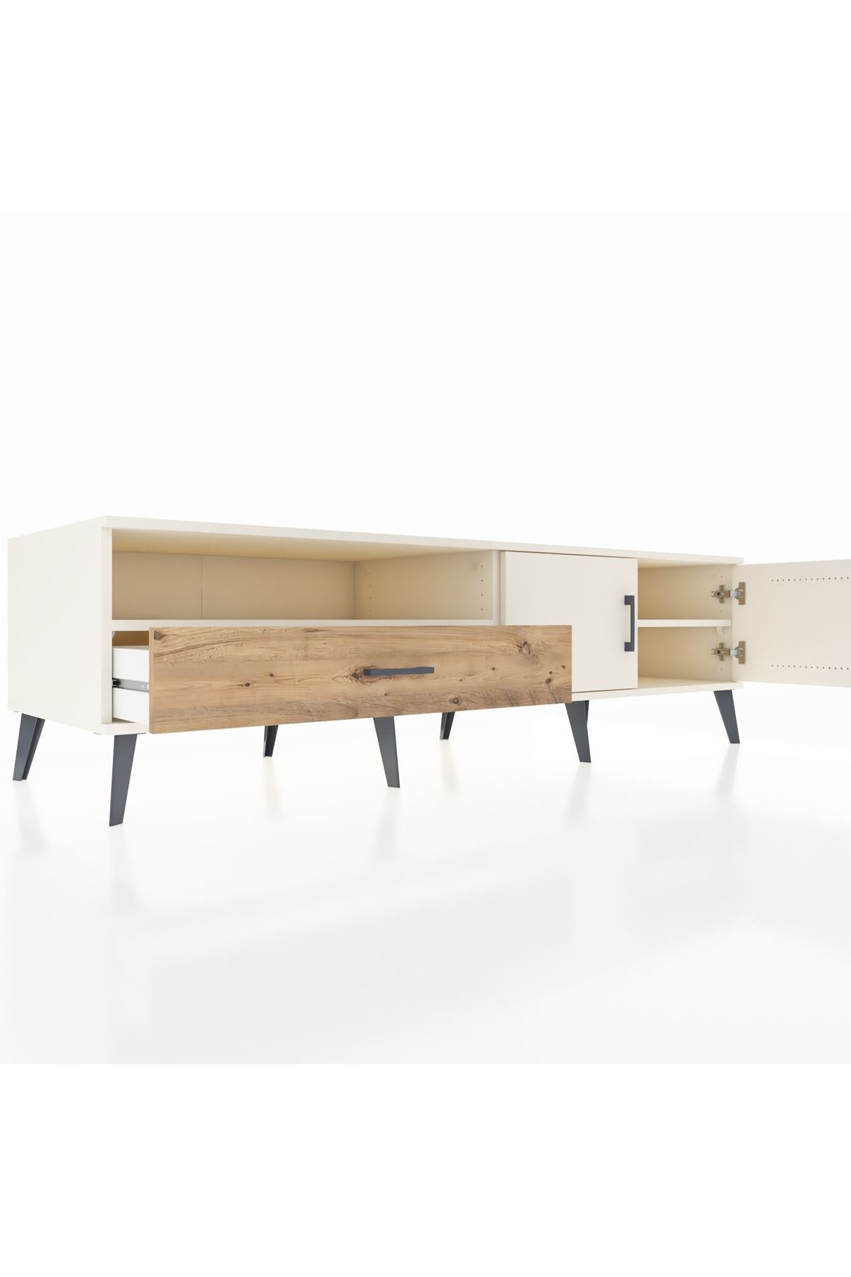 Kronos TV Ünitesi 2 Raflı Tek Çekmeceli 2 Kapaklı 176x59x51 Aytaşı-Aytaşı/Çam