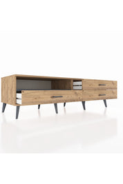 Kronos TV Ünitesi Tek Raflı 3 Çekmeceli  176x59x51 Çam-Antrasit/Çam