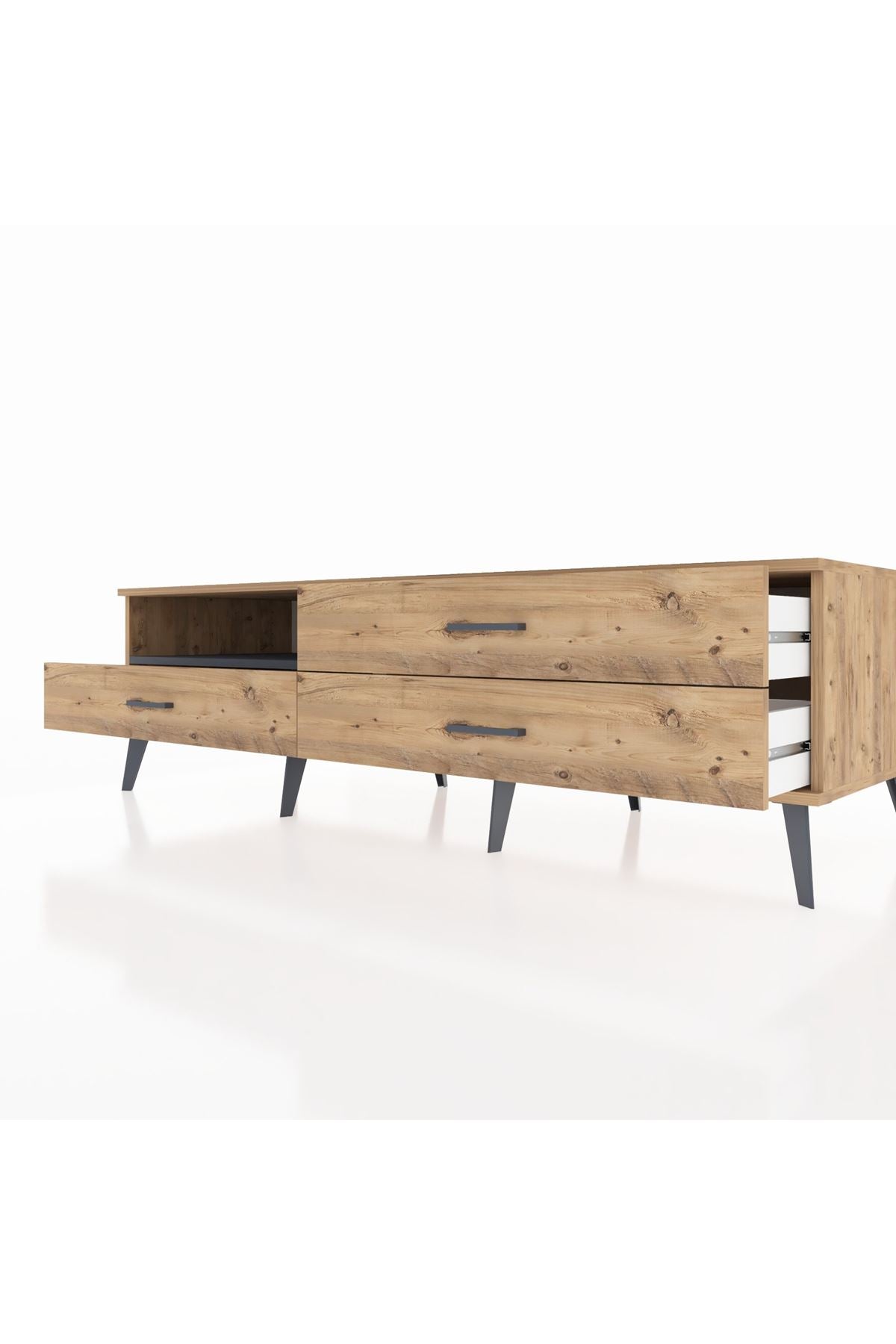 Kronos TV Ünitesi Tek Raflı 3 Çekmeceli  176x59x51 Çam-Antrasit/Çam