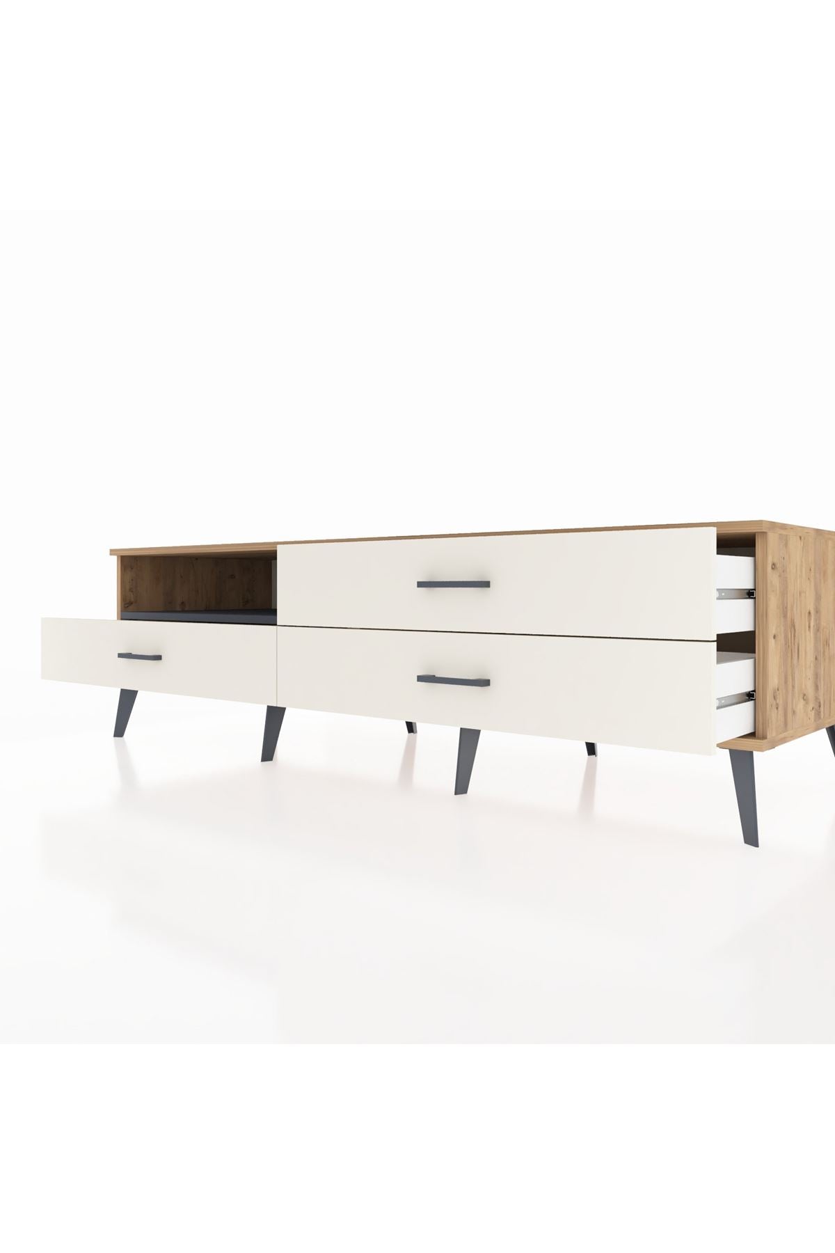 Kronos TV Ünitesi Tek Raflı 3 Çekmeceli  176x59x51 Çam-Antrasit/Aytaşı