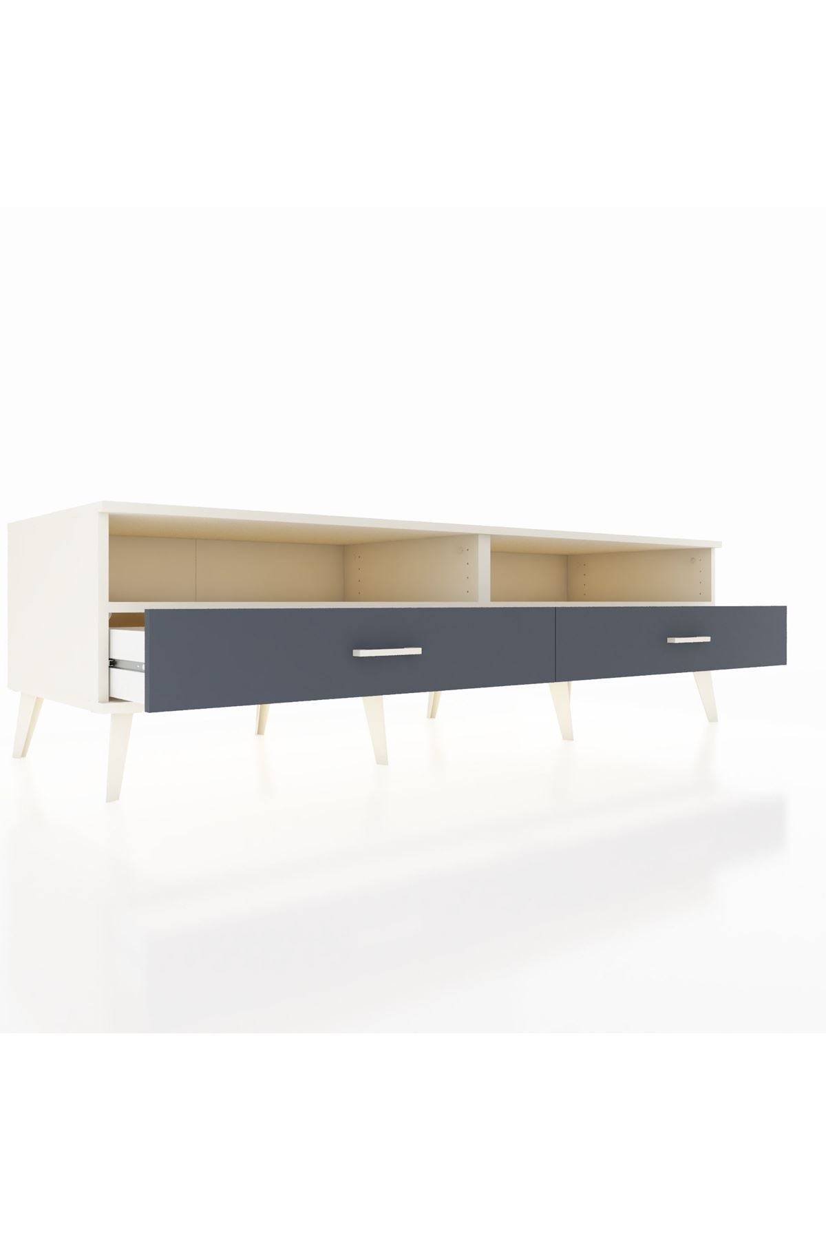 Kronos TV Ünitesi 2 Raflı 2 Çekmeceli  176x59x51 Aytaşı-Aytaşı/Antrasit