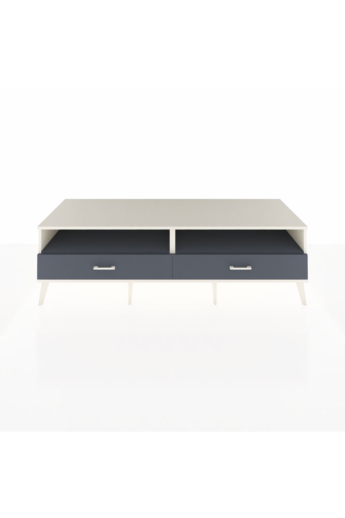 Kronos TV Ünitesi 2 Raflı 2 Çekmeceli  176x59x51 Aytaşı-Antrasit/Antrasit