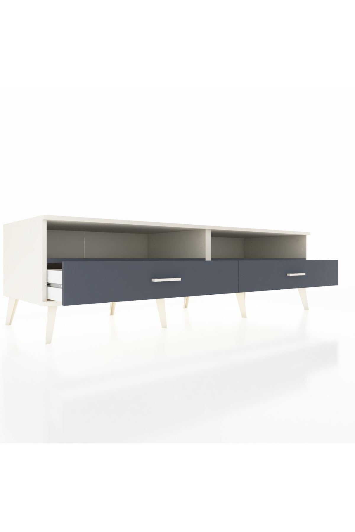 Kronos TV Ünitesi 2 Raflı 2 Çekmeceli  176x59x51 Aytaşı-Antrasit/Antrasit