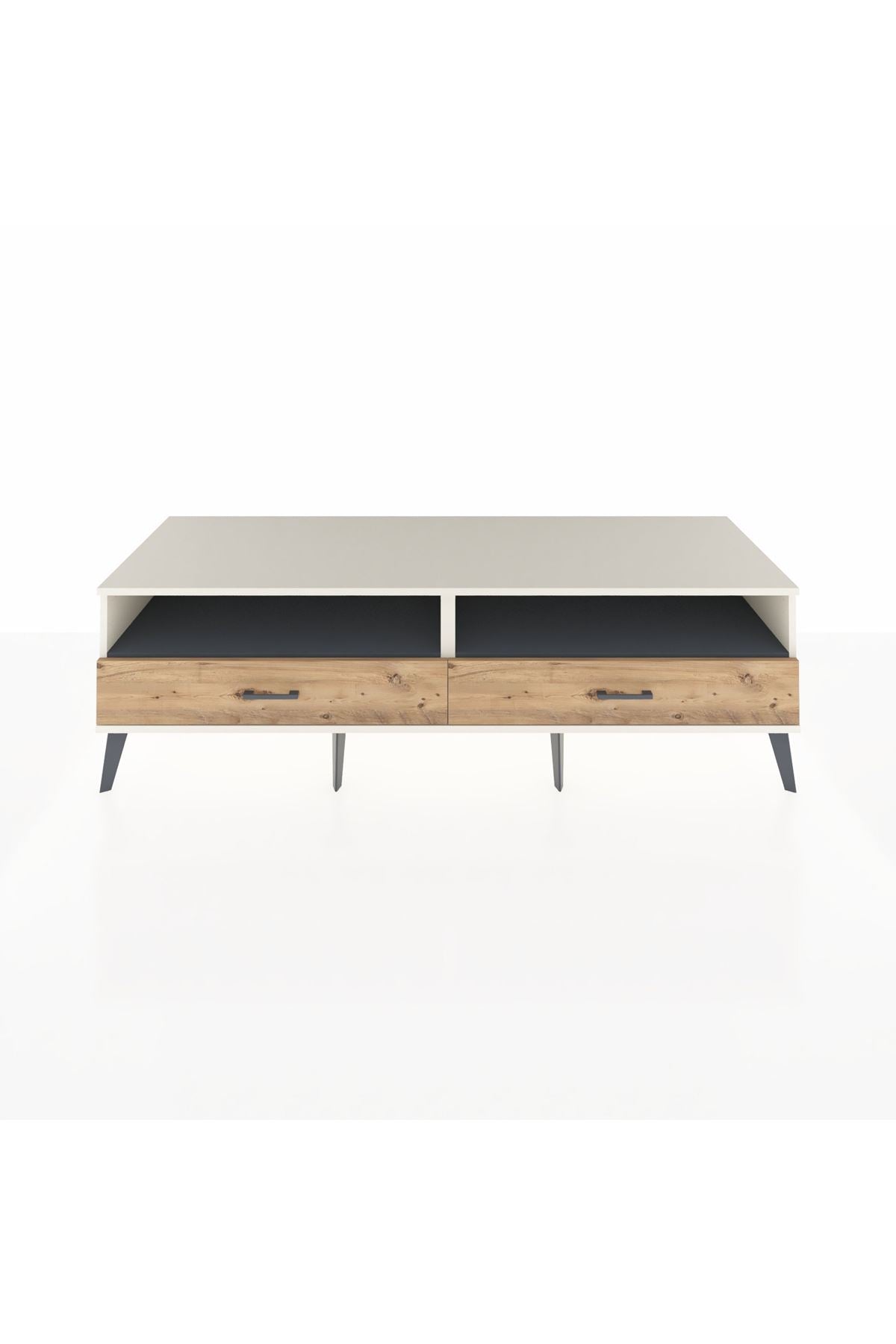 Kronos TV Ünitesi 2 Raflı 2 Çekmeceli  176x59x51 Aytaşı-Antrasit/Çam