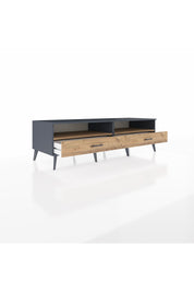 Kronos TV Ünitesi 2 Raflı 2 Çekmeceli  176x59x51 Antrasit-Çam/Çam