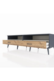 Kronos TV Ünitesi 2 Raflı 2 Çekmeceli  176x59x51 Antrasit-Aytaşı/Çam