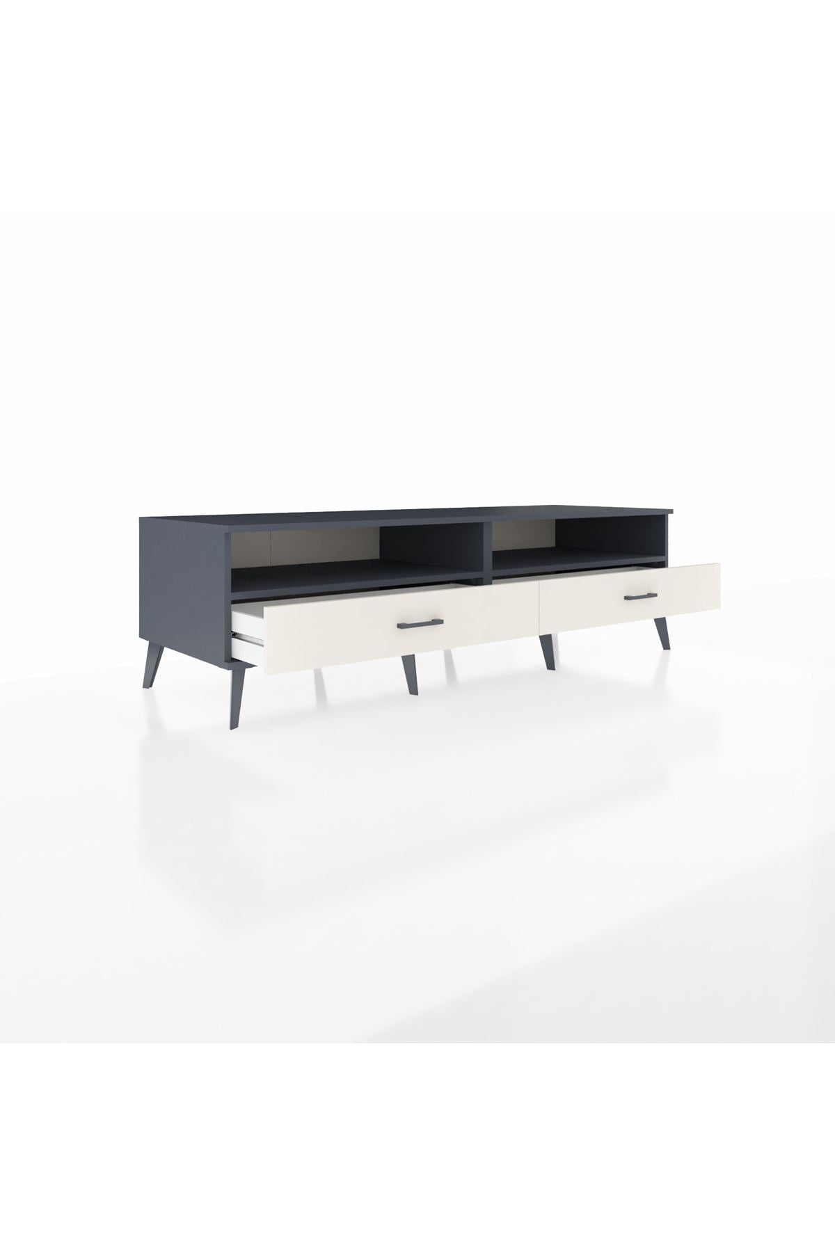 Kronos TV Ünitesi 2 Raflı 2 Çekmeceli  176x59x51 Antrasit-Antrasit/Aytaşı