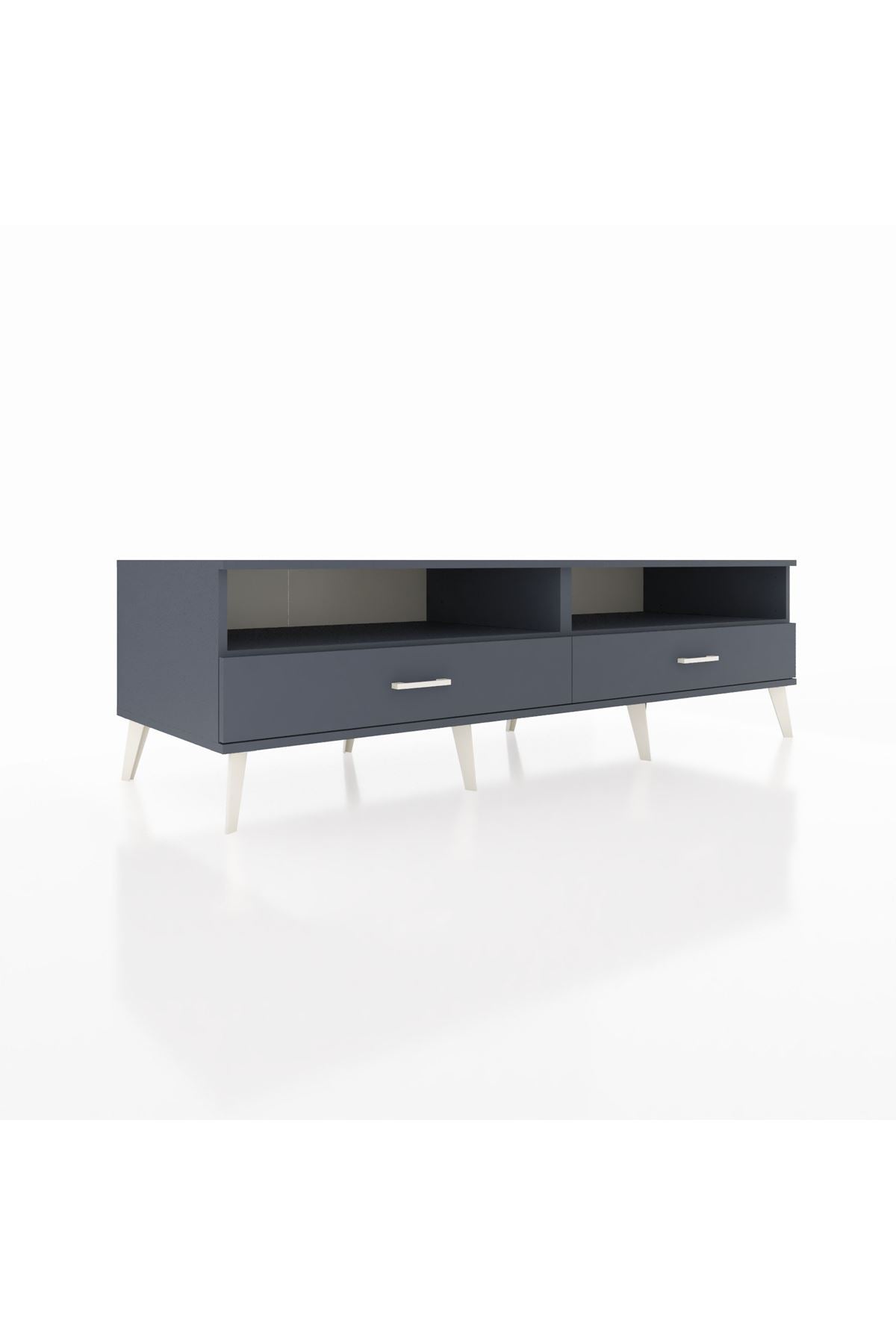 Kronos TV Ünitesi 2 Raflı 2 Çekmeceli  176x59x51 Antrasit-Antrasit/Antrasit