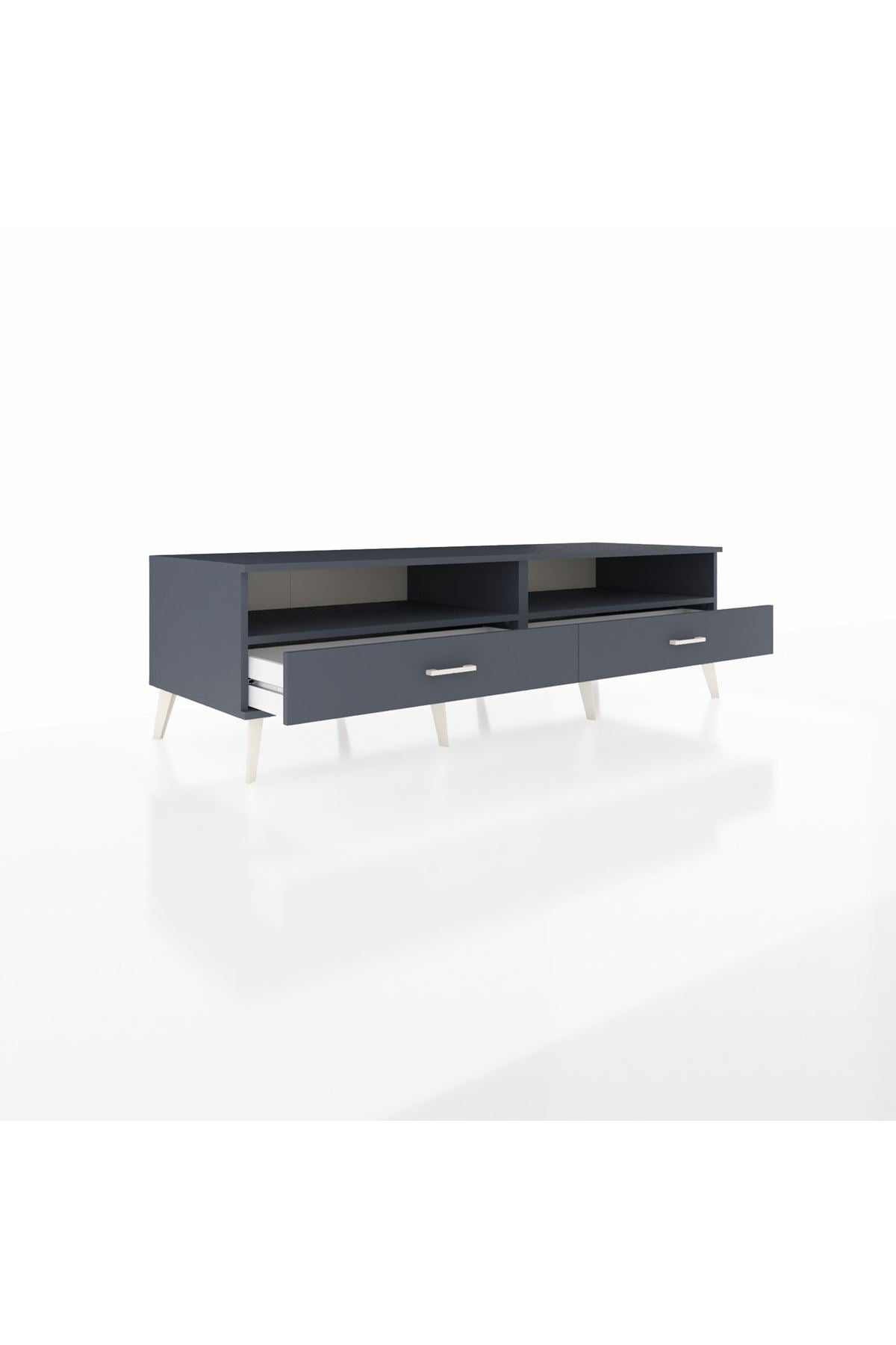 Kronos TV Ünitesi 2 Raflı 2 Çekmeceli  176x59x51 Antrasit-Antrasit/Antrasit