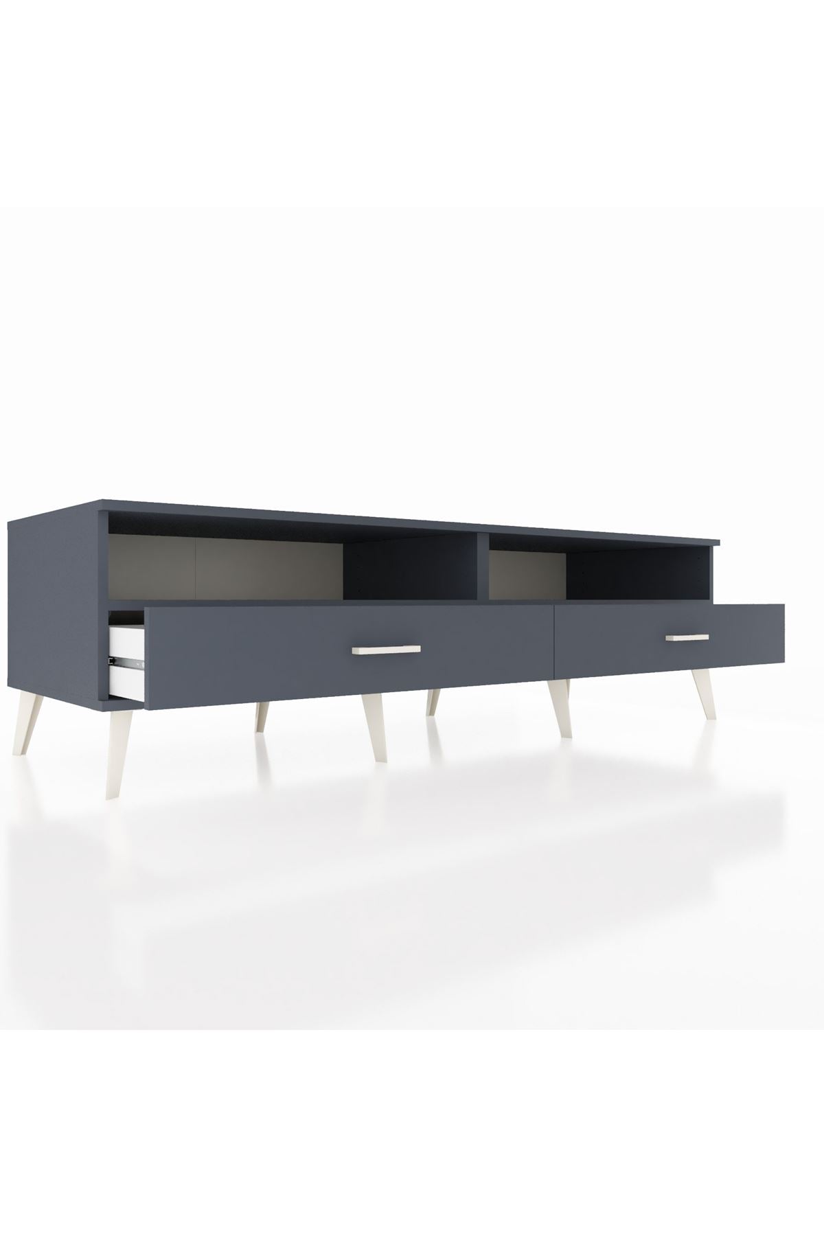 Kronos TV Ünitesi 2 Raflı 2 Çekmeceli  176x59x51 Antrasit-Antrasit/Antrasit