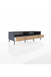 Kronos TV Ünitesi 2 Raflı 2 Çekmeceli  176x59x51 Antrasit-Antrasit/Çam