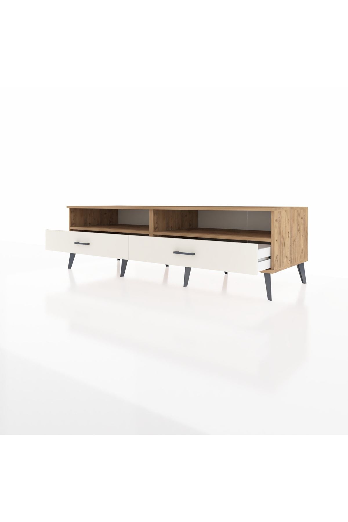 Kronos TV Ünitesi 2 Raflı 2 Çekmeceli  176x59x51 Çam-Çam/Aytaşı