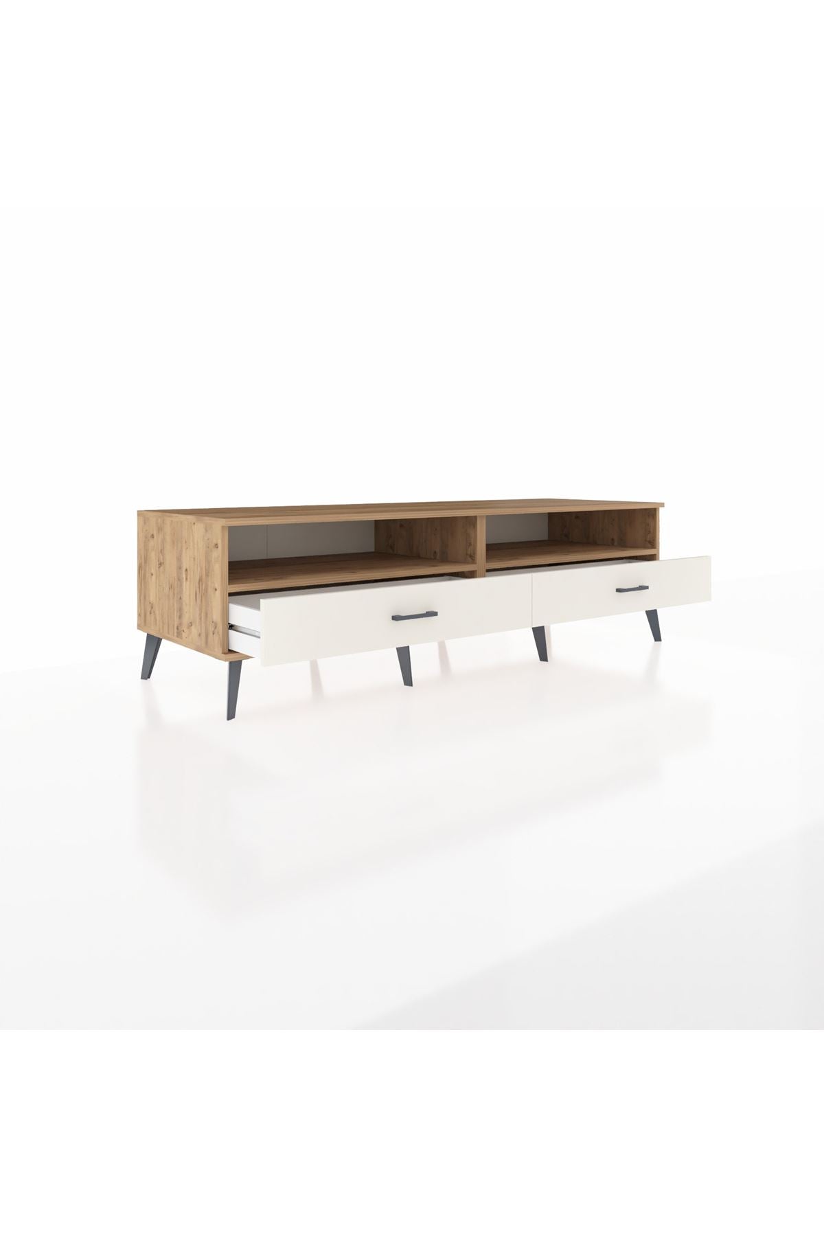 Kronos TV Ünitesi 2 Raflı 2 Çekmeceli  176x59x51 Çam-Çam/Aytaşı