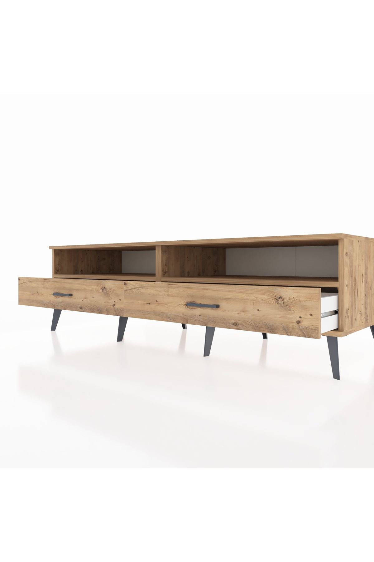 Kronos TV Ünitesi 2 Raflı 2 Çekmeceli  176x59x51 Çam-Çam/Çam