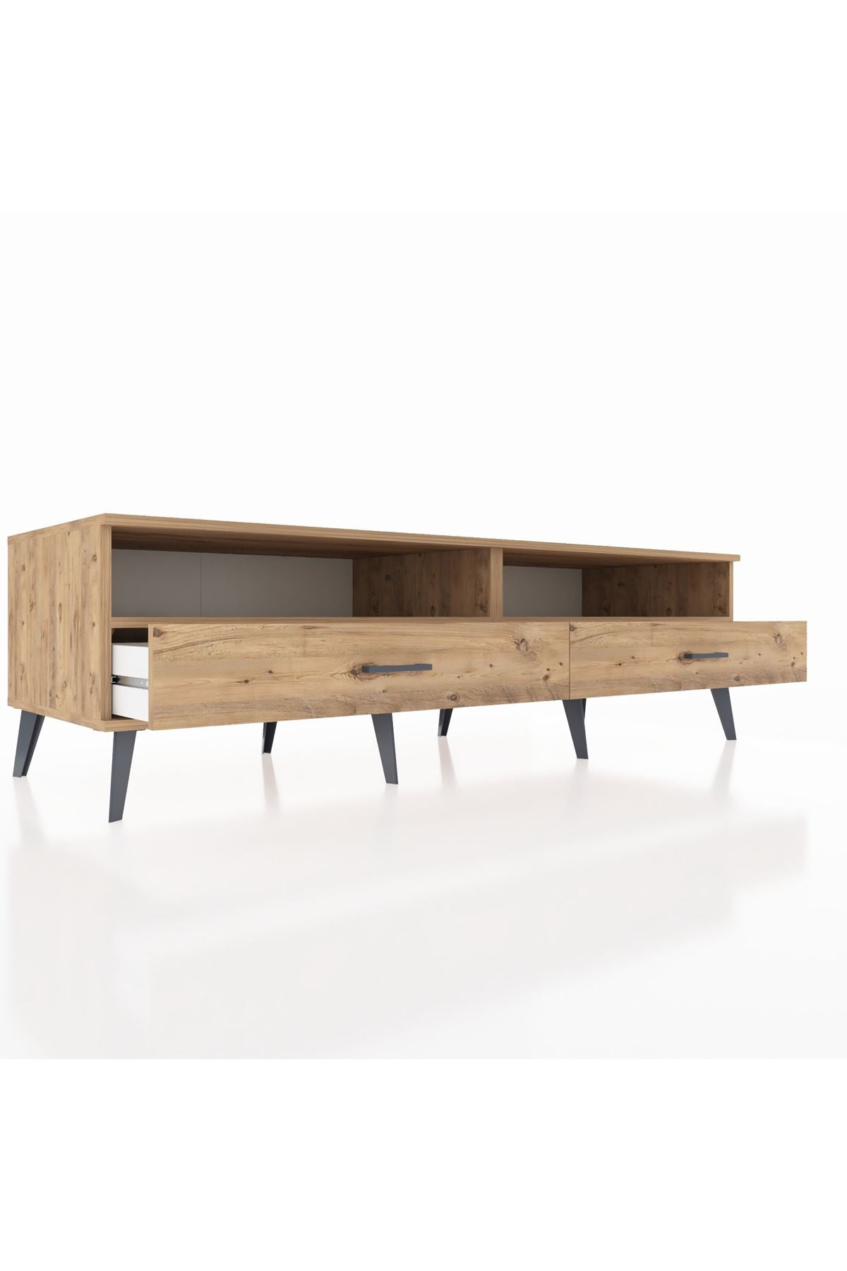 Kronos TV Ünitesi 2 Raflı 2 Çekmeceli  176x59x51 Çam-Çam/Çam