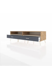 Kronos TV Ünitesi 2 Raflı 2 Çekmeceli  176x59x51 Çam-Aytaşı/Antrasit
