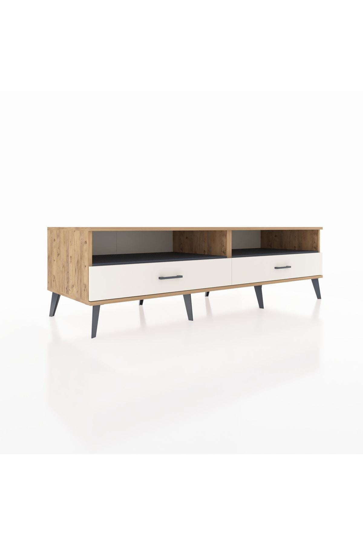 Kronos TV Ünitesi 2 Raflı 2 Çekmeceli  176x59x51 Çam-Antrasit/Aytaşı