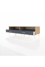 Kronos TV Ünitesi 2 Raflı 2 Çekmeceli  176x59x51 Çam-Antrasit/Antrasit