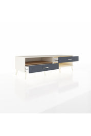 Kronos TV Ünitesi Tek Raflı 2 Çekmeceli  176x59x51 Aytaşı-Çam/Antrasit