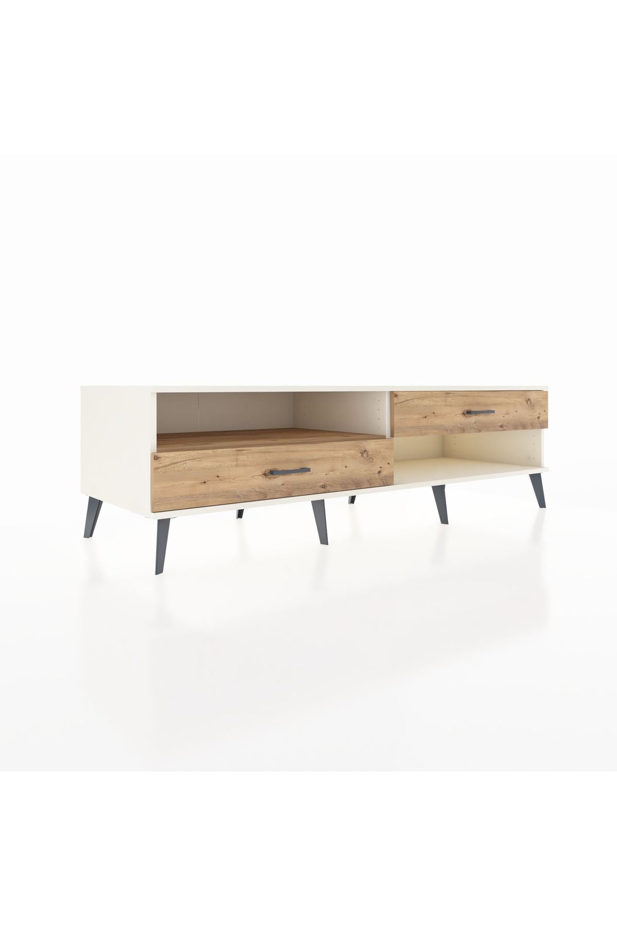 Kronos TV Ünitesi Tek Raflı 2 Çekmeceli  176x59x51 Aytaşı-Çam/Çam