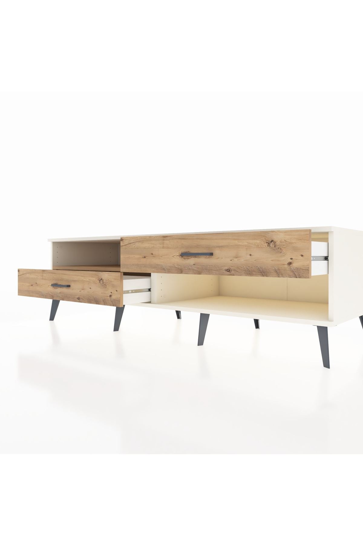 Kronos TV Ünitesi Tek Raflı 2 Çekmeceli  176x59x51 Aytaşı-Çam/Çam